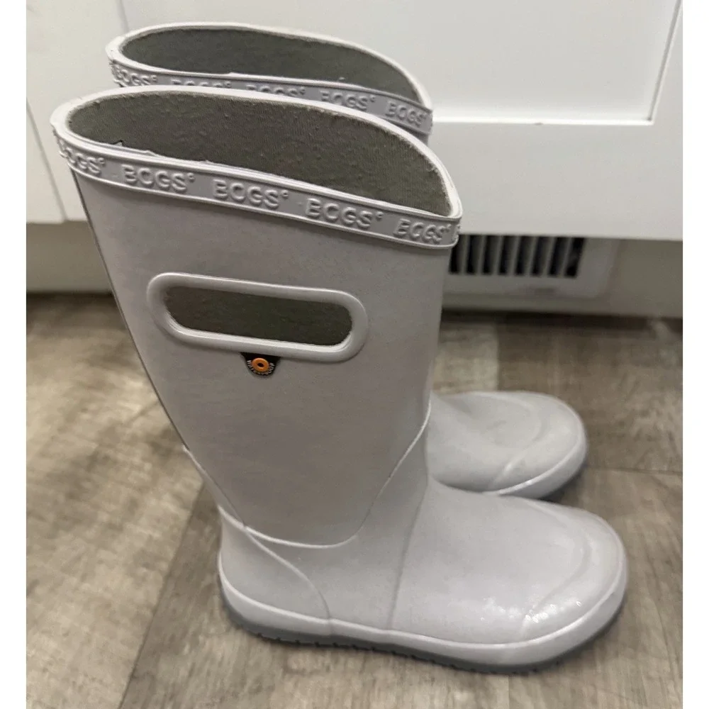 Bogs Kids Size Youth 2 Skipper Silver Glitter Rain Boots